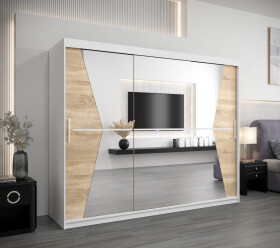 Šatní skříň Abi Ma Barva korpusu: Bílá, Rozměry: 250 cm, Dveře: Dub sonoma