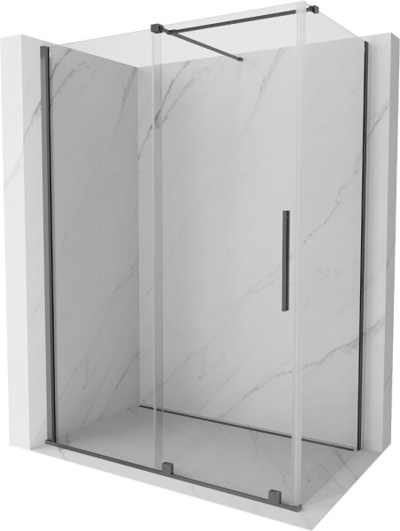 MEXEN/S - Velar sprchový kout, posuvné dveře 140 x 85, transparent, grafit metal 871-140-085-01-95