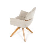 Jídelní židle, béžová, látka, DCH-D1348 CRM2