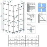 REA/S - Sprchový kout MOLIER dveře/stěna 100X90 BLACK MOLDS100090B