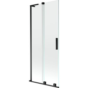 MEXEN/S - Velar L dvoukřídlá posuvná vanová zástěna 85 x 150, transparent, černá 896-085-003-01-70