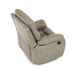 TV a relaxační křeslo s elektrickým ovládáním, potah lanýžová látka v dekoru vintage, 1 motor 240V