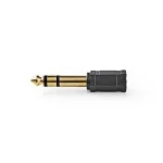 Nedis Stereo audio adaptér jack 6.35 mm (M) - jack 3.5 mm (F) 10 ks černá / pozlacený (CAGP23930BKG)