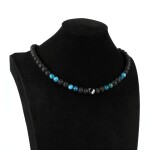 Pánský náhrdelník Alberto - lávový kámen, tygří oko, hematit, Černá 60 cm