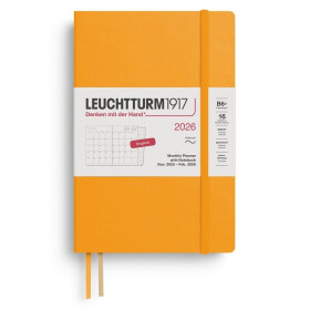 Monthly Planner & Notebook 2026 Paperback (B6+) 16 Months Rising Sun