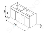 JIKA - Cube Skříňka s dvojumyvadlem, 1180x422x622 mm, bílá H4536611763001