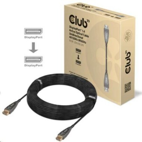 CLUB3D CAC-1079 aktivní kabel DisplayPort 1.4 M/M černá 20m / 8K 60Hz (CAC-1079)