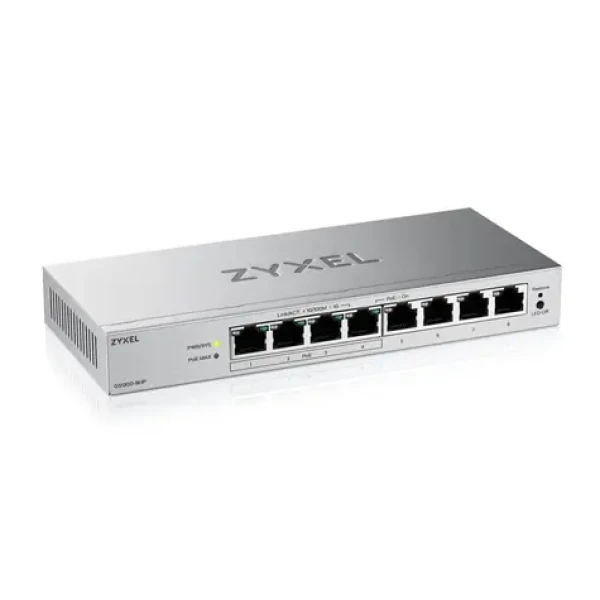 ZyXEL GS1200-8HP v3 / Switch / Desktop / 8x GLAN / 4x PoE+ / PoE 68W (GS1200-8HPV3-EU0101F)