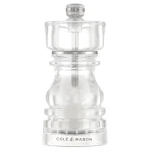 ColeMason London Mlýnek na sůl 13 cm / Transparentní akryl / Keramický mlecí mechanismus / Odpružené plnění (H233102)