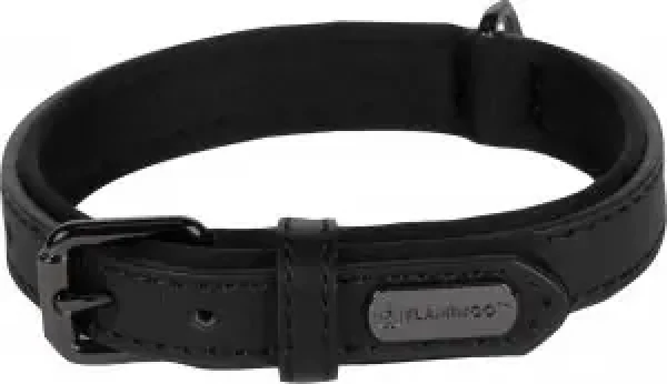 Flamingo Binti Kožený obojek s neoprenem černá XS/S (FLA-519257)