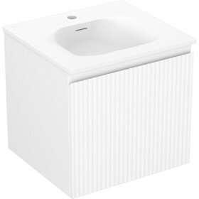MEXEN/S - Rivel koupelnová skříňka 50 cm s umyvadlem Vela, 1 šuplík, reliéf , bílá mat 91A20-05047-1-BF01-W23M01