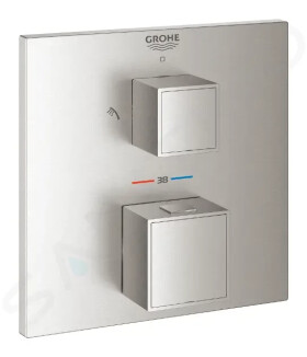 GROHE - Grohtherm Cube Termostatická baterie pod omítku pro 2 spotřebiče, supersteel 24154DC0