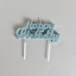 Dortové svíčky Happy Birthday modré