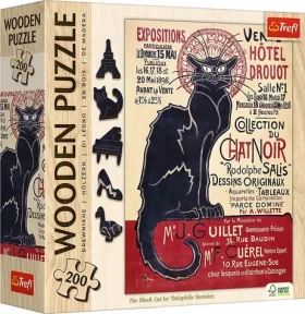 Trefl Dřevěné puzzle Art - Puzzle - Steinlen: Černá kočka, Le Chat Noir