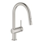 GROHE - Minta Dřezová baterie s výsuvnou sprškou, supersteel 32321DC2