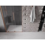 MEXEN/S - Velar L posuvné sprchové dveře 120, transparent, měď kartáčovaná 871-120-003-01-65