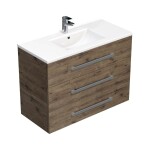 Koupelnová skříňka s umyvadlem SAT Cube Way 100x76,5x46 cm dub Wellington mat CUBE461003DWMOD CUBE461003DWMOD
