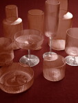Ferm Living Sklenice Ripple Blush 200 ml – set 4 ks, růžová barva