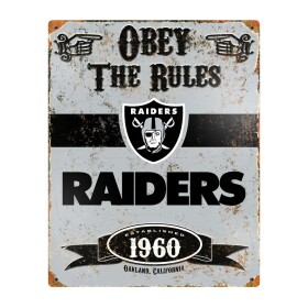 Cedule Las Vegas Raiders NFL Obey The Rules Embossed