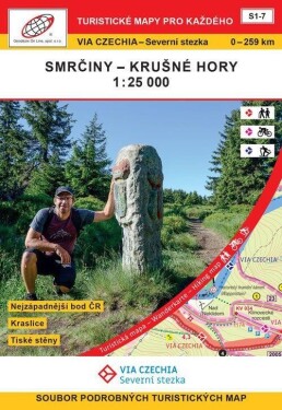 VIA CZECHIA Severní stezka Smrčiny Krušné hory Turistická mapa Geodézie On Line S1-7 Jan Hocek