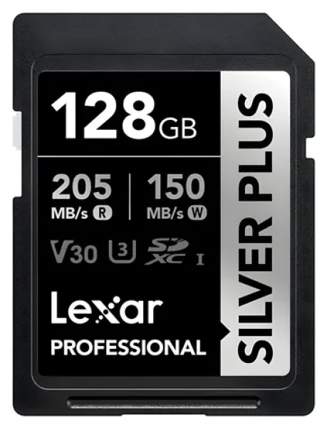 Lexar Professional SILVER PLUS SDXC 128GB / Paměťová karta / čtení: 205 MB/s / zápis: 150 MB/s / UHS-I / V30 (LSDSIPL128G-BNNNG)