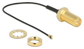 Delock šedá/zlatá / Anténní kabel RP-SMA - MHF4 / 10 cm (12465)