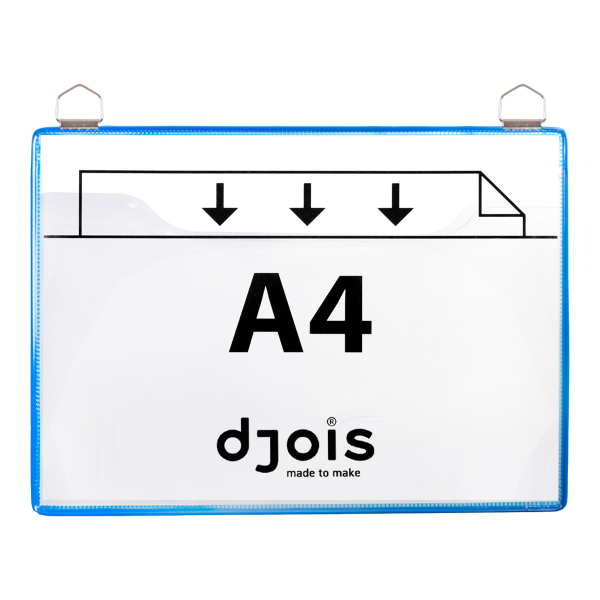 Djois rámeček s kapsou a dvěma očky, A4, otevřený shora, modrý, 5 ks