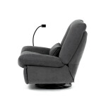 Polohovací křeslo, elektrické zabudované ovládání, šedá, látka, TV-7089 GREY2