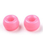 Akrylové korálky - pony beads - růžové - 6 x 9 mm - 10 ks
