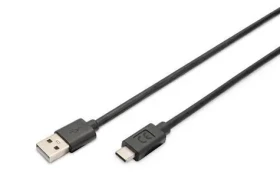 Digitus USB-C - USB-A černá / Propojovací kabel / USB 2.0 / 480 Mbps / 3 m (AK-300148-030-S)
