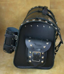 Kožený chopper kufr K1810 se zámkem, 60x28x33cm boční