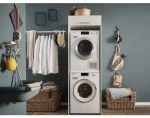 Skříň na pračku a sušičku Mr. Sauber, bílá