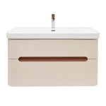 Koupelnová skříňka s umyvadlem a baterií SAT Fusion 97,5x53x45 cm pískově béžová mat SATFUSION2100BEMWBA SATFUSION2100BEMWB
