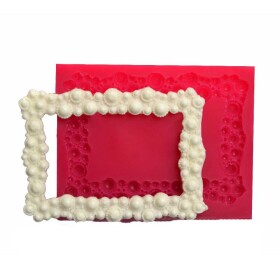 Cesil Silikonová forma Rámeček s perlami 6 x 8,5 cm