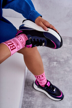 Dámská sportovní obuv na klínku GOE KK2N4081 černé a Námořnická modrá 39