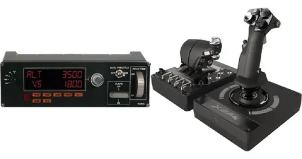 Logitech G Saitek Pro Flight Multi Panel + G X56 HOTAS / Sada herních kontrolerů / Ovládací panel + joystick s plynem