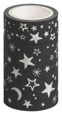 Ozdobná lepicí páska se světelným efektem - hvězdy