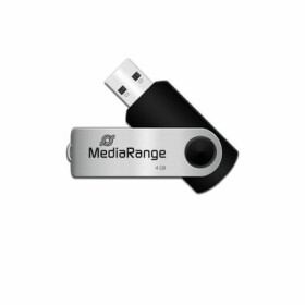 MediaRange MR907 4GB stříbrná / 4 GB / USB 2.0 Type A / Rychlost zápisu 4 MB/s / Plast + kov (MR907)