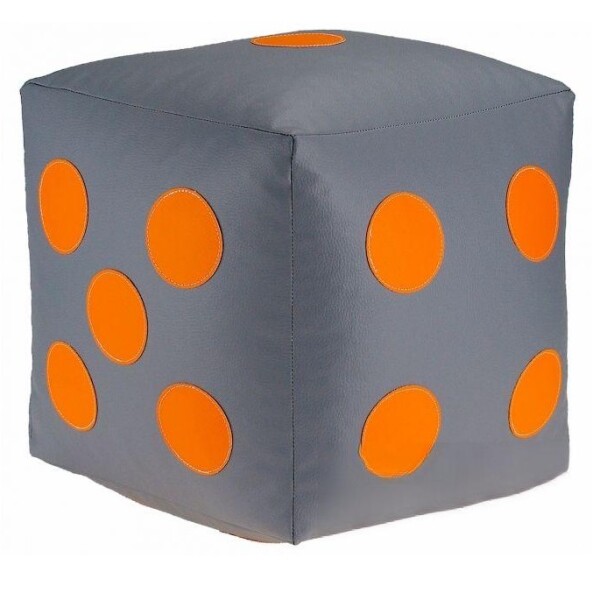 FRONTI Dětský taburet KOSTKA 50 cm - šedá + oranžová