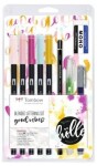 Tombow Tombow TBS-FH2, Good vibes, akvarelová sada brush popisovačů příslušenstvím, 10 ks