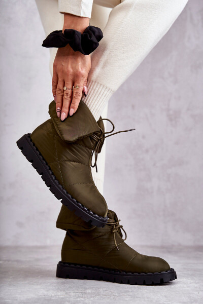 Dámské zateplené kozačky Zelené Emelie 36