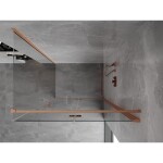 MEXEN/S - Mist-F sprchový kout skládací dveře pravá 75 x 120, transparent, měď kartáčovaná 8A6T-075-120-65-00-P