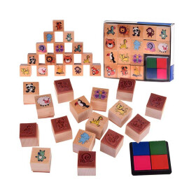 Dřevěná razítka se zvířátky - House of kids