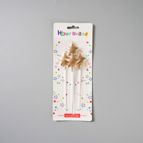 Dortová svíčka hvězda bronzová 4ks