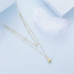 Dvojitý stříbrný náhrdelník Isabelle Gold - stříbro 925/1000, srdce, Zlatá 50 cm