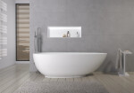 CERANO - Vana z litého mramoru Aura - volně stojící - bílá matná - 180x90x58 CER-VELA1050W
