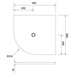 POLYSAN - FLEXIA vanička z litého mramoru čtvrtkruh, s možností úpravy rozměru, 90x80cm, R550, pravá 91231