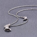 Ocelový náhrdelník Parisi - chirurgická ocel, motýlek, Stříbrná 42 cm + 5 cm (prodloužení)