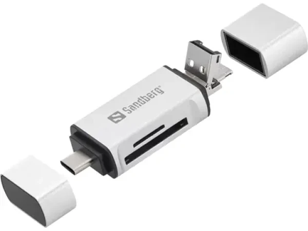 Sandberg čtečka paměťových karet / konektory USB-C + USB + MicroUSB / sloty SD a microSD (136-28)