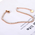Jemný ocelový náramek se zirkony Juliana Rose Gold - chirurgická ocel, Zlatá 17 cm + 3 cm (prodloužení)